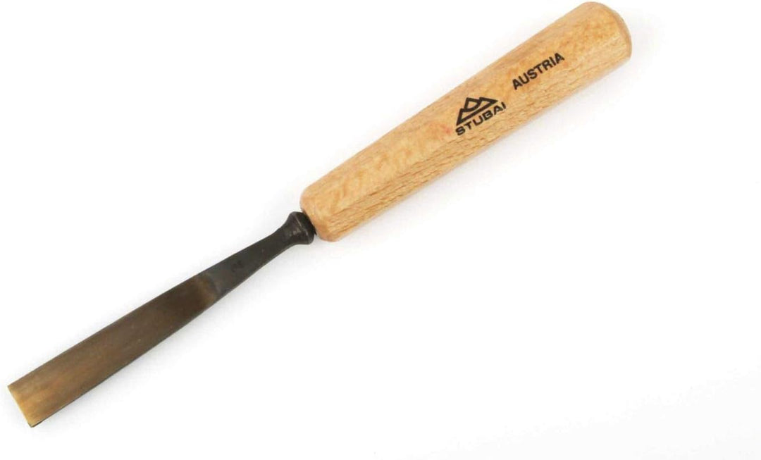 STUBAI Stemmeisen Stechbeitel Serie 52 - Form 3 | Gerades Flacheisen - 12 mm, mit Holzgriff, zum Vor