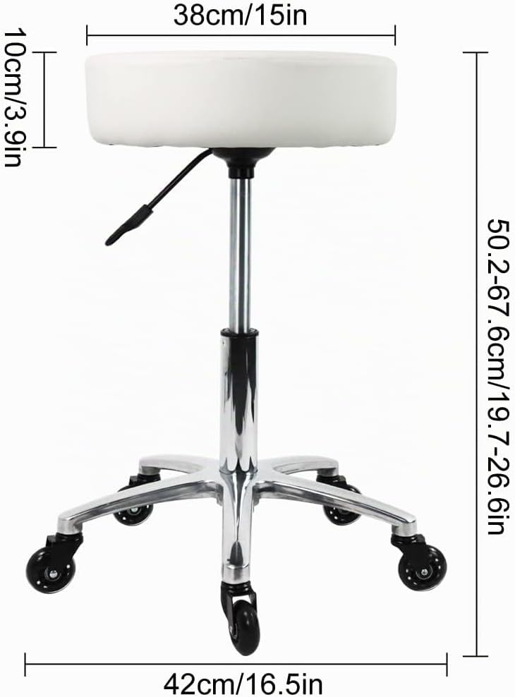 WKWKER Robuster Rollhocker mit Rädern Hydraulischer Drehgelenk Verstellbarer Rollhocker Ergonomische