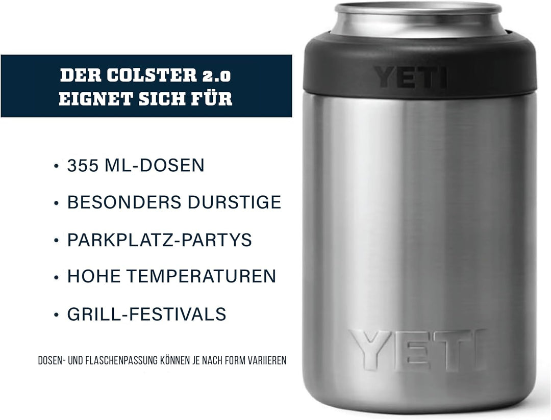 YETI Rambler Colster, Stainless Steel Can Insulator, Stainless Steel, 12 oz (330 ml) Stainless Steel