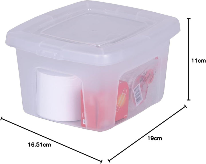 Iris Ohyama, Aufbewahrungsbox aus Kunststoff, 2L, 10er-Set, MCB-2, Transparent, Stapelbar - L19 x T1