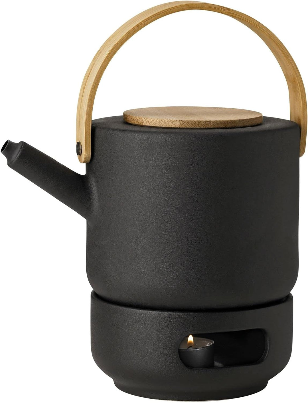 Stelton Theo Stövchen aus Stein, für Teelichter, schwarz, Nordic Design Stövchen Schwarz, Stövchen S