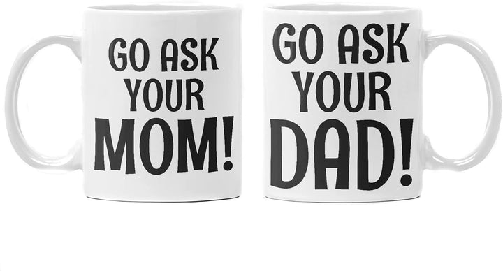 Trendation - Geschenk für Mama und Papa Vater und Mutter Tassen Set Lustiger Spruch Geschenkidee Wei