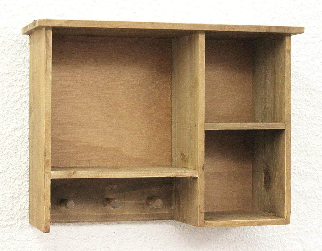 DanDiBo Setzkasten 14B221 Wandregal Shabby 34 cm Sammlervitrine Schlüsselhaken Regal