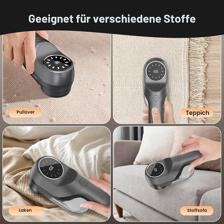 Fusselrasierer Elektrisch, Tragbarer Elektrischer Fusselentferner USB Wiederaufladbar mit LED-Digita