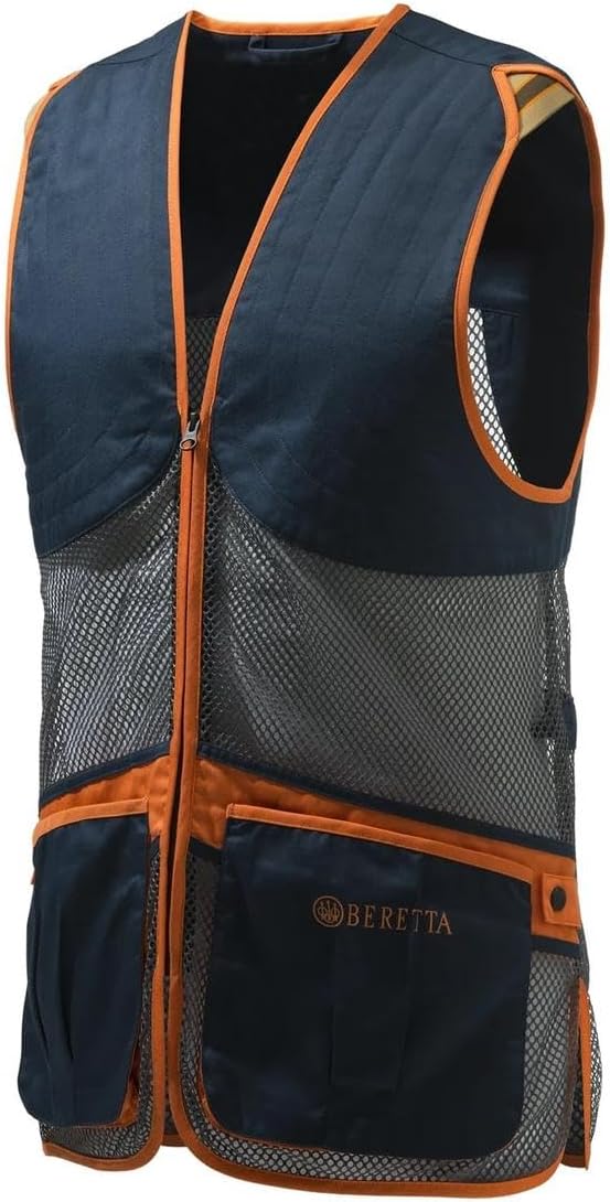 Beretta Schiessweste FULL MESH VEST Tontauben TRAP SKEET leichte Weste Blue Total & Eclipse Grey S T