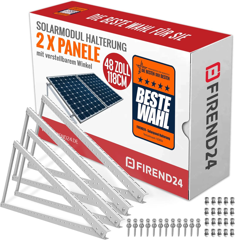 4x Solarmodul Halterung 1180mm Set für 2 Solarpanels Solarmodul Flachdach Aufständerung Photovoltaik