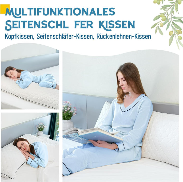 Body Pillow for Adults, Full Body Pilllow for Sleeping, Bolster Side Sleeper Pillow with Cover (Weis