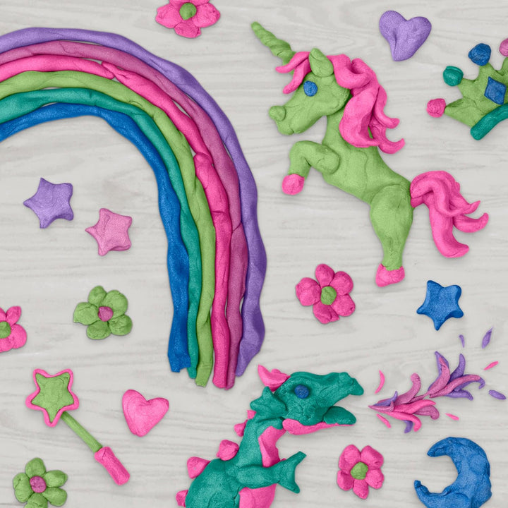 Play-Doh 6er-Pack Funkelknete, besondere Farben mit Glitzer, für mehr Kreativität und fördert die Fe