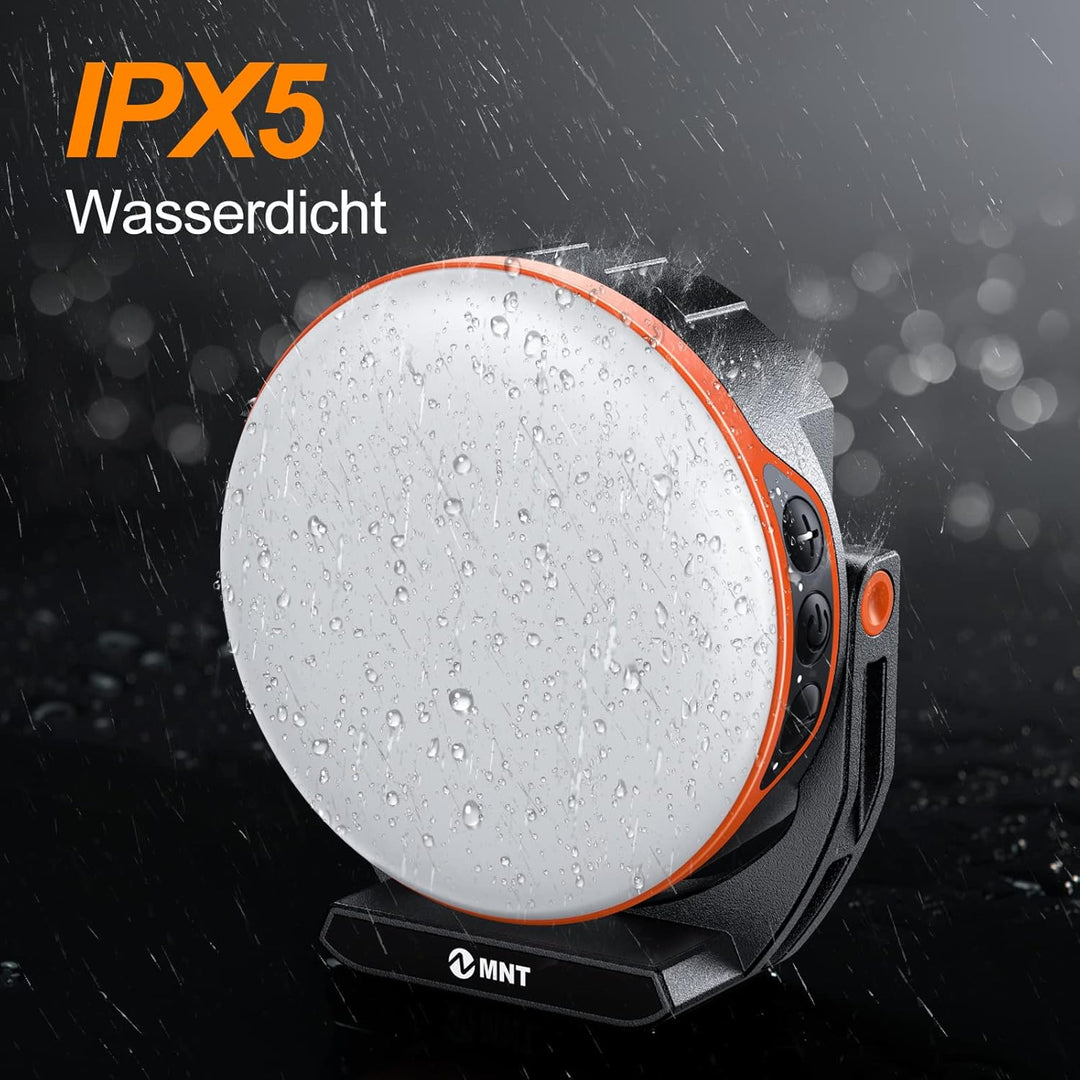 EMNT LED Campinglampe 10000mAh Akku Camping Laterne mit USB C Aufladbar, 5 Lichtmodi, Stufenloses Di