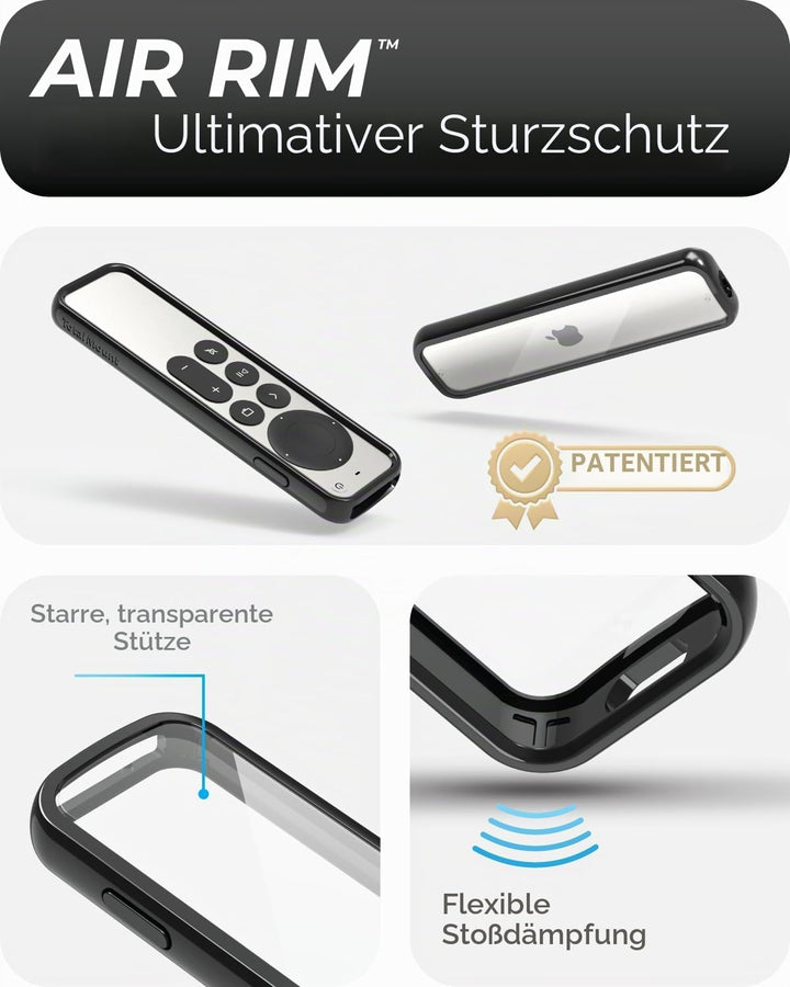 TotalMount Air Rim Case – Schlanke, Hybrid-Schutzhülle mit ultimativem Fallschutz für Apple TV-Fernb
