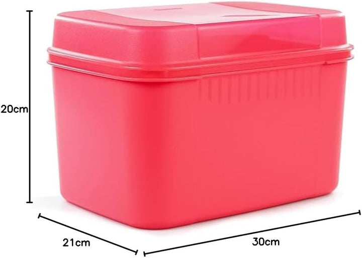TUPPERWARE Schatztruhe 7,3 L erdbeerrot Schatzkiste Naschkätzchen Apollo Royal