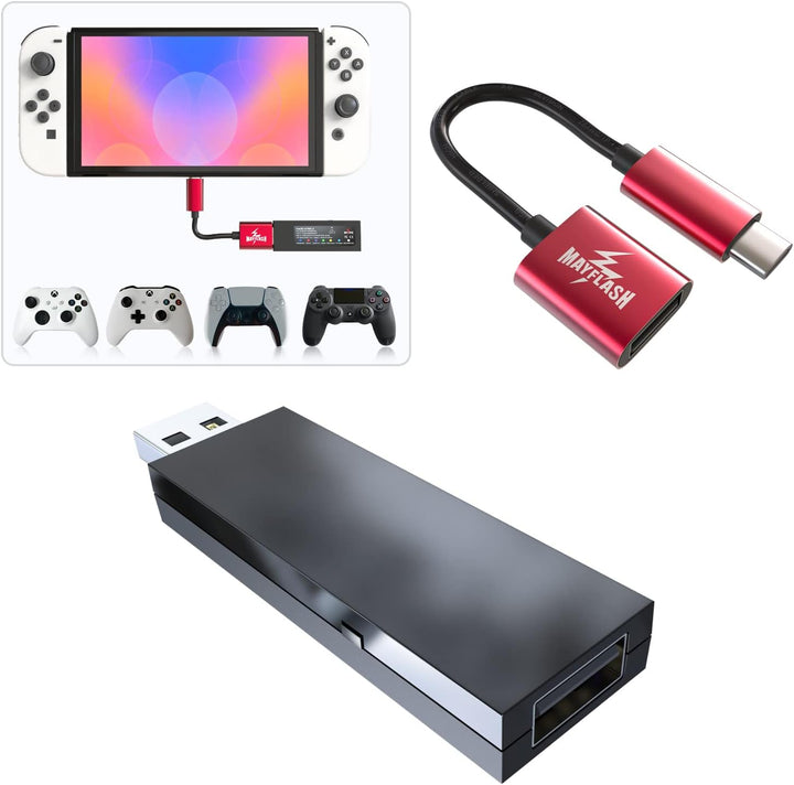MAYFLASH Magic-S PRO 2 Wireless Bluetooth USB Adapter for PS4, Switch, macOS, Windows, Raspberry Pi,
