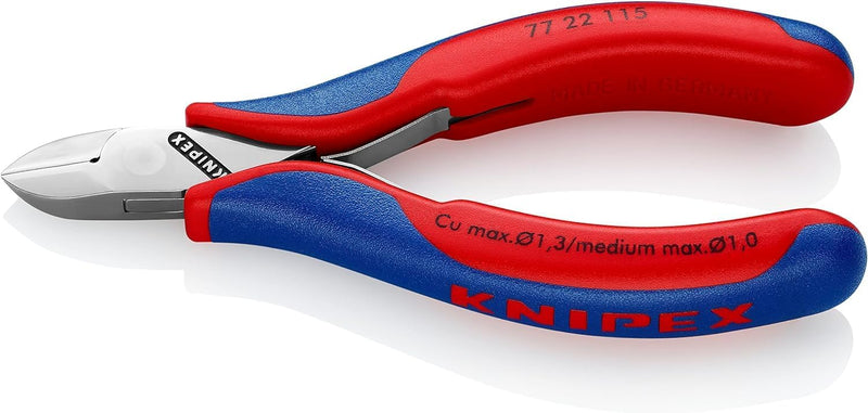 Knipex Elektronik-Seitenschneider mit Mehrkomponenten-Hüllen 115 mm 77 22 115 runder Kopf, ohne Face