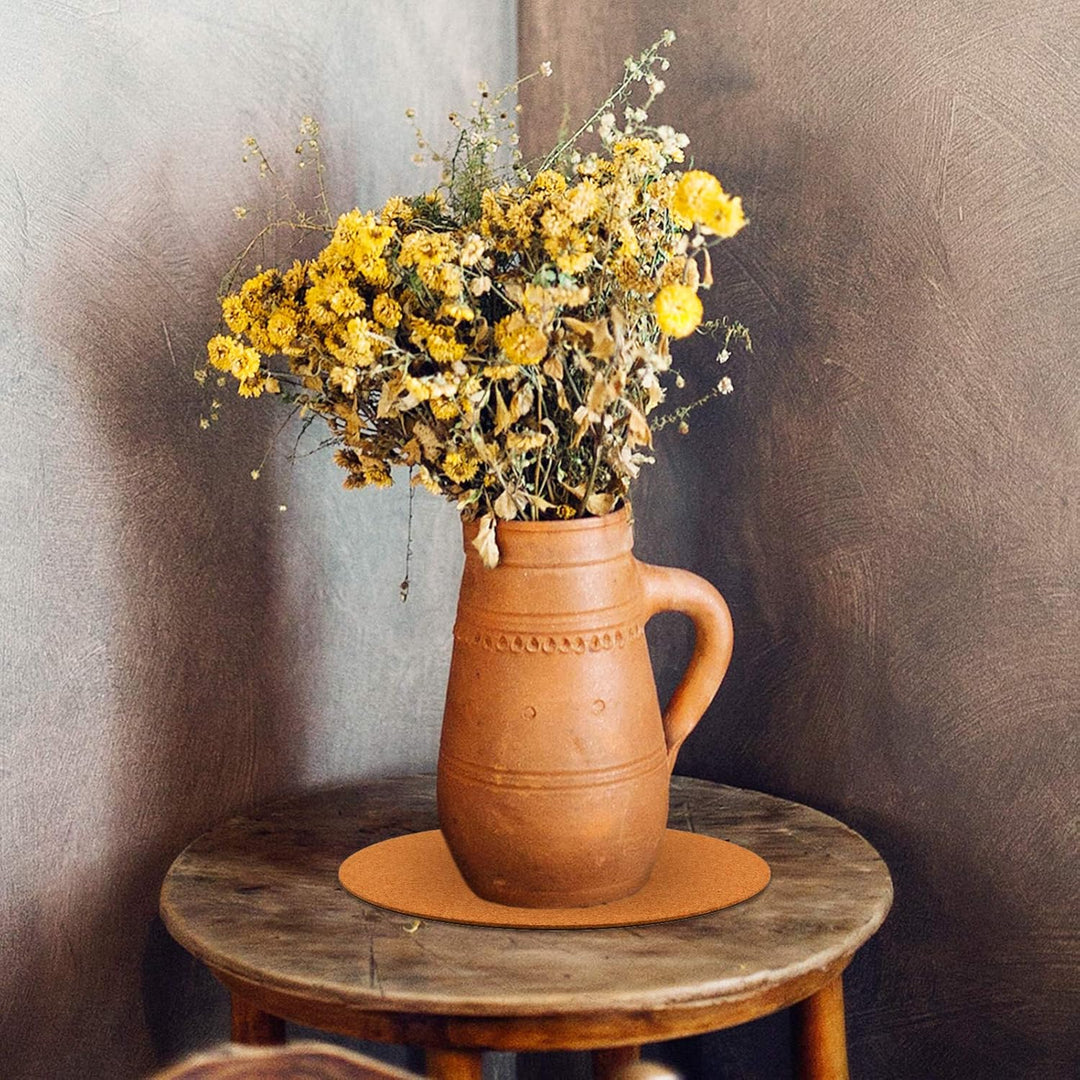YARNOW Korkuntersetzer für Pflanzen 2 Stück, Runde Topfuntersetzer aus Kork mit PP-Folie, 30 cm x 4,