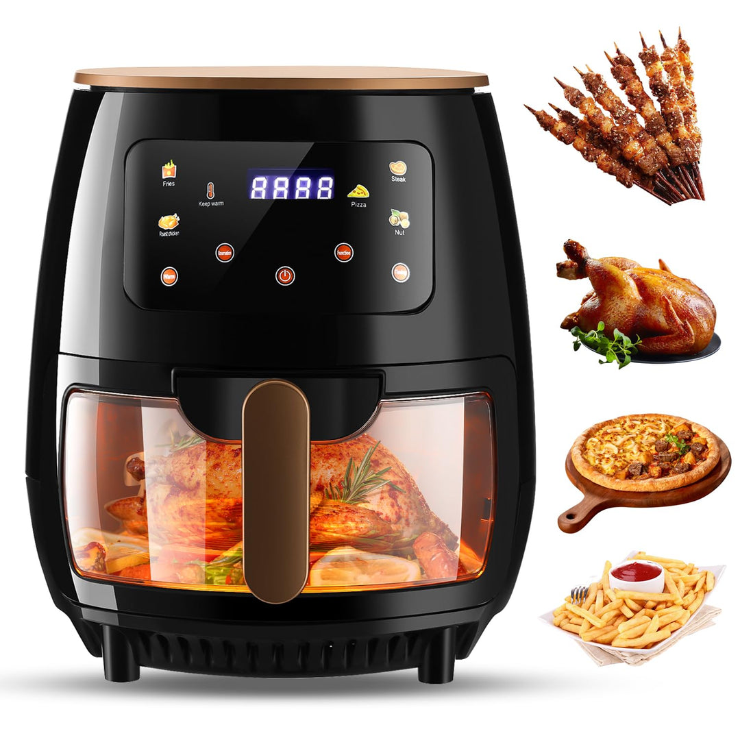 Heissluftfritteuse Mit 5L Kapazität 80-200° Temperaturbereich Einfache Reinigung Touch-Steuerung Spü