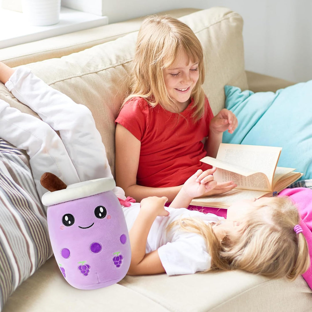 shownicer Plüschtier Stofftier Boba Tea 50cm, Kuscheltier Plüschkissen Spielzeug Bubble Tea, Geschen