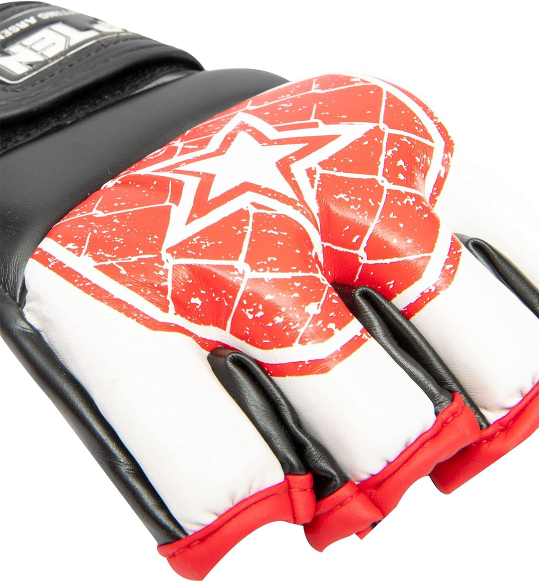 TOP TEN MMA Ultimate-Fight-Handschuhe „Octagon“ Weiss - Rot S, Weiss - Rot S