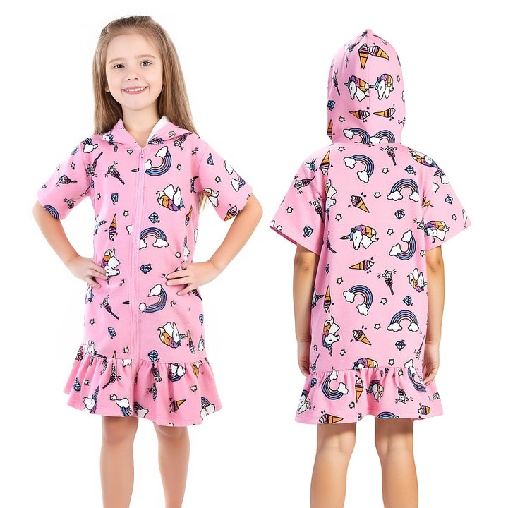 MOEMOE BABY Badeponcho Kinder mit Kapuze 100% Baumwolle Kapuzenbadetuch für Zuhause &amp; Schwimmbad, Ki