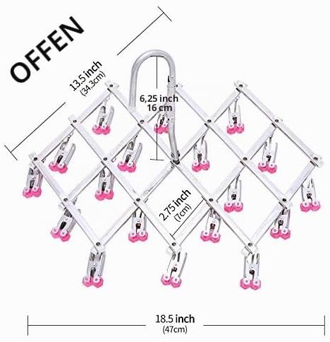 Drip Kleiderbügel,Edelstahl Trocknen Rack,Sockenaufhänger,Unterwäsche trockner,18 Wäscheklammern für