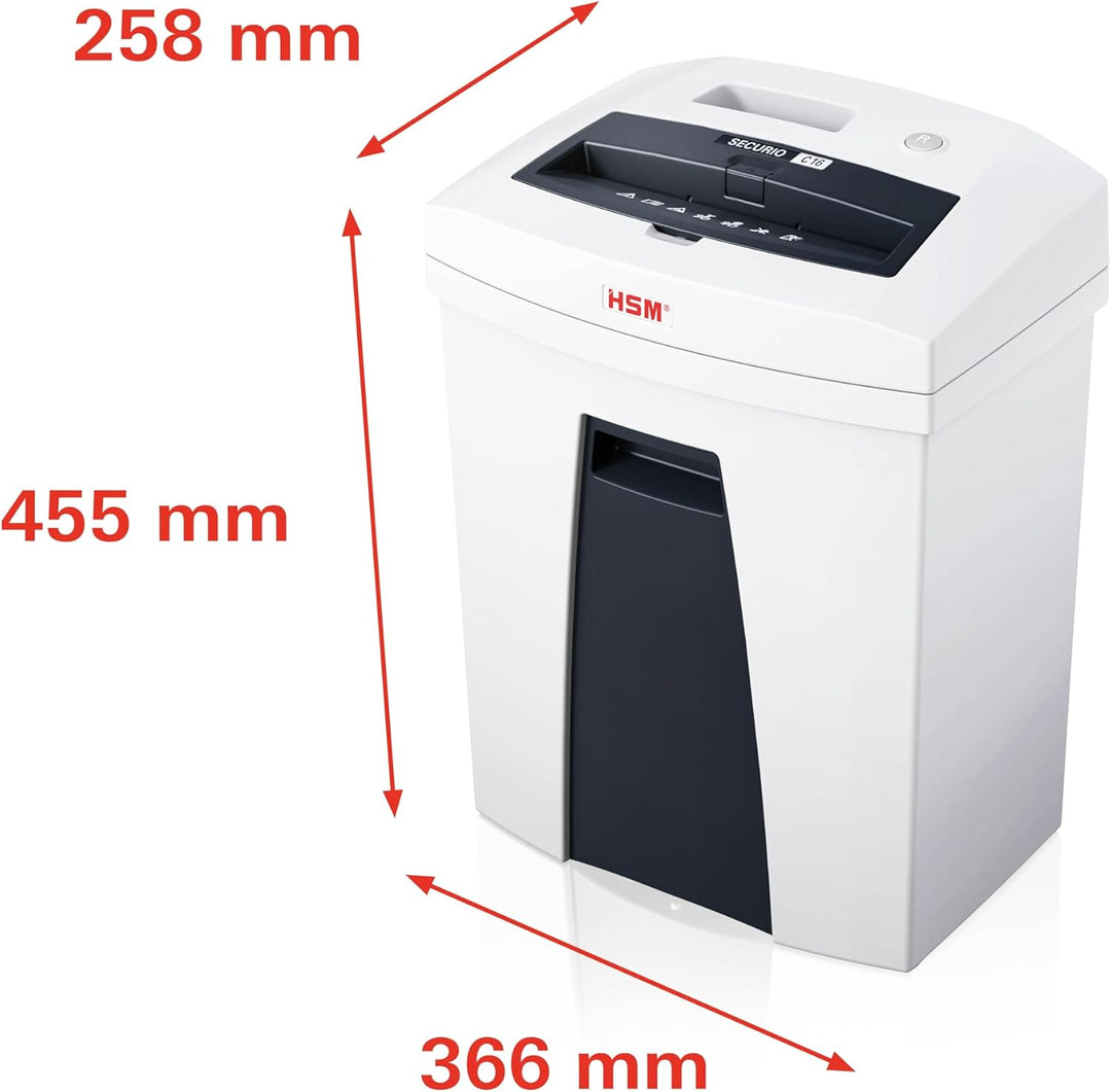 HSM Aktenvernichter 1902111 SECURIO C16, Sicherheitsstufe 4, 7 Blatt (Partikelschnitt) ,, 4x25mm, 4x