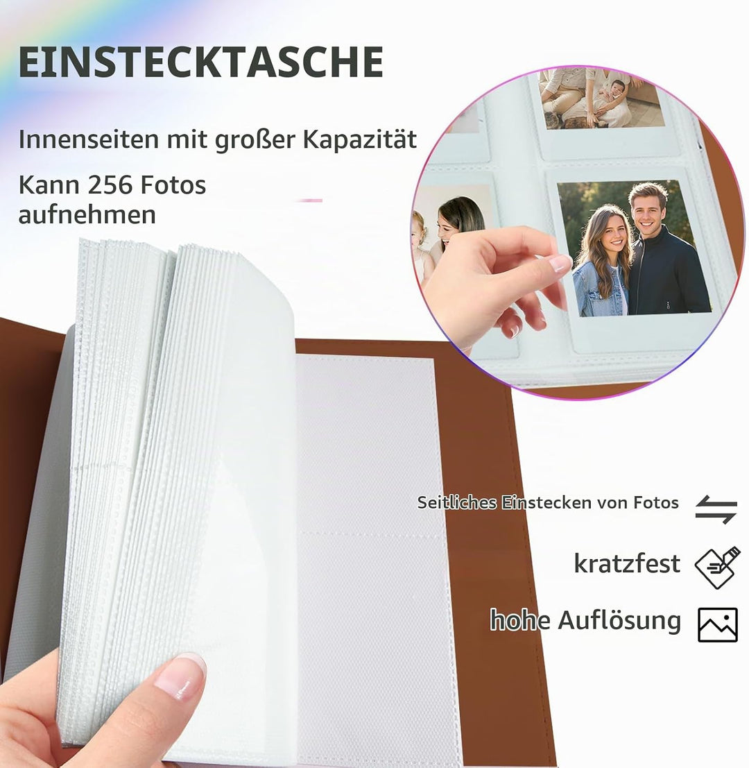 256 Taschen Fotoalbum für Fujifilm Instax Mini LiPlay 11 90 70 12 9 8+ 8 7S Kamera/Mini Link SP-1 Dr