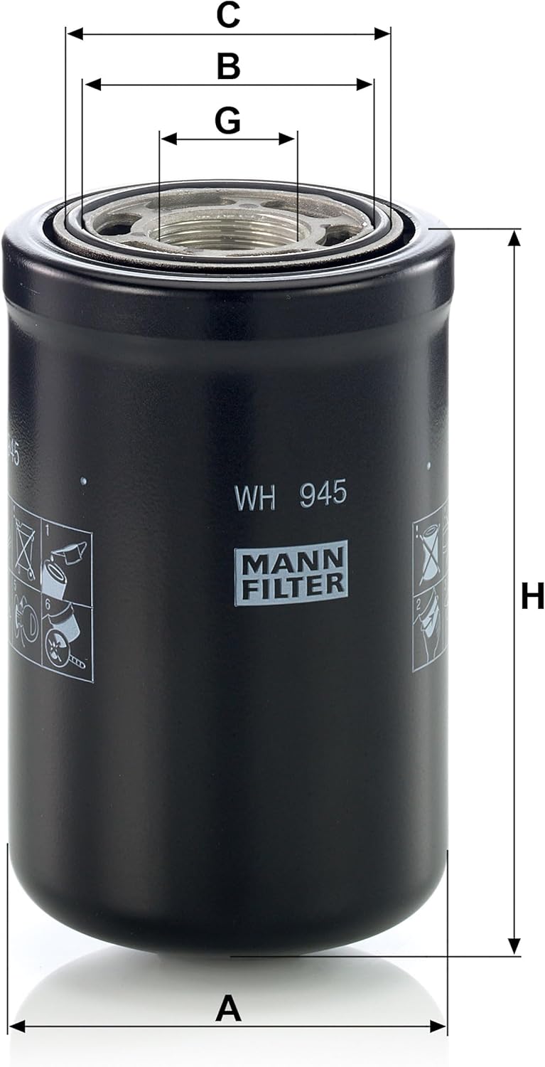 MANN-FILTER WH 945 Hydraulikfilter – Für Industrie, Land- und Baumaschinen