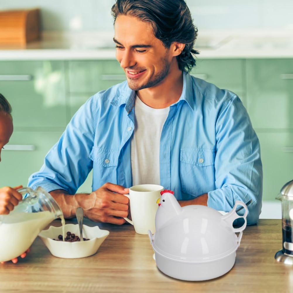 Mikrowellen Eierkocher, Eierkocher für Die Mikrowelle 4 Cup Egg Pan Hühnerform Mini Dampfkessel Eier