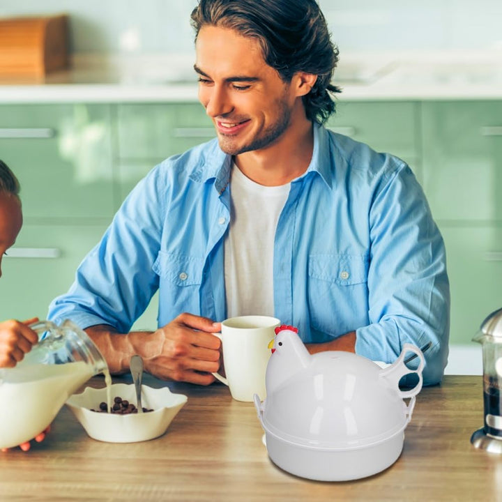 Mikrowellen Eierkocher, Eierkocher für Die Mikrowelle 4 Cup Egg Pan Hühnerform Mini Dampfkessel Eier