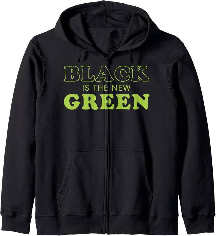 Trendy Black Is The New Green Kapuzenjacke