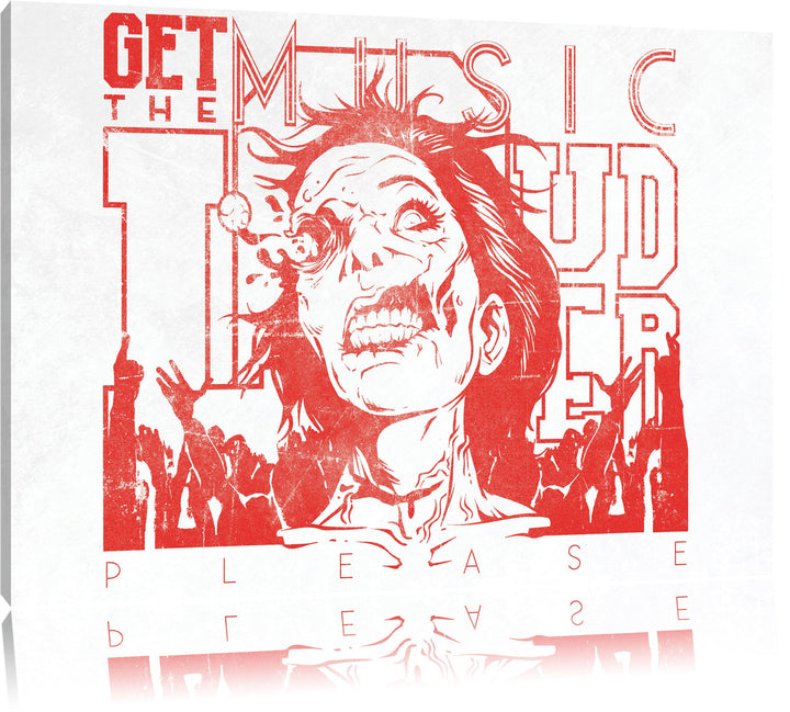 Get the music louder Light Format: 100x70auf Leinwand, XXL riesige Bilder fertig gerahmt mit Keilrah