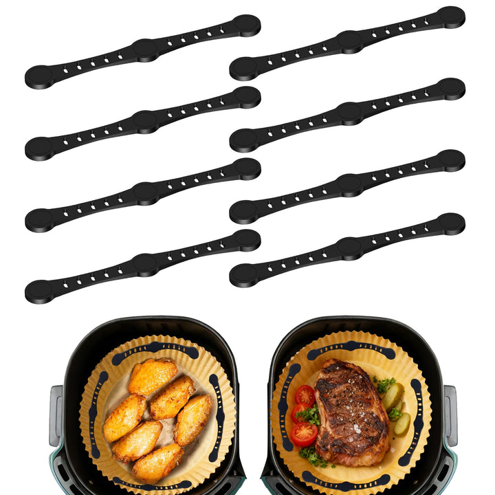 8 Stück Magnete für Airfryer Backpapier, Magnetische Silikonschnallen für Heissluftfritteuse, Magnet