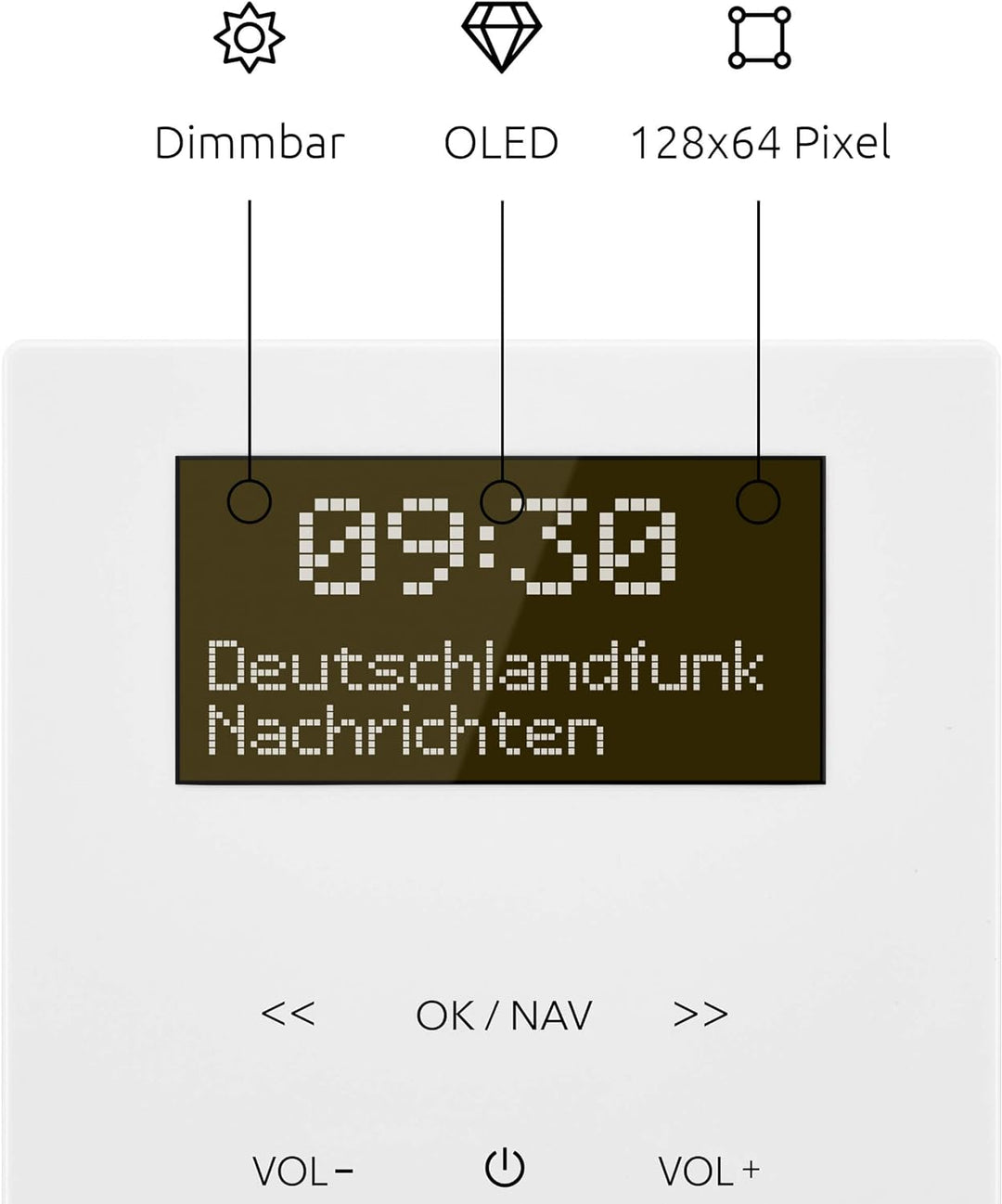 TechniSat DIGITRADIO UP 55 - DAB+ Unterputzradio für die flexible Montage (DAB, UKW, Bluetooth-Empfa
