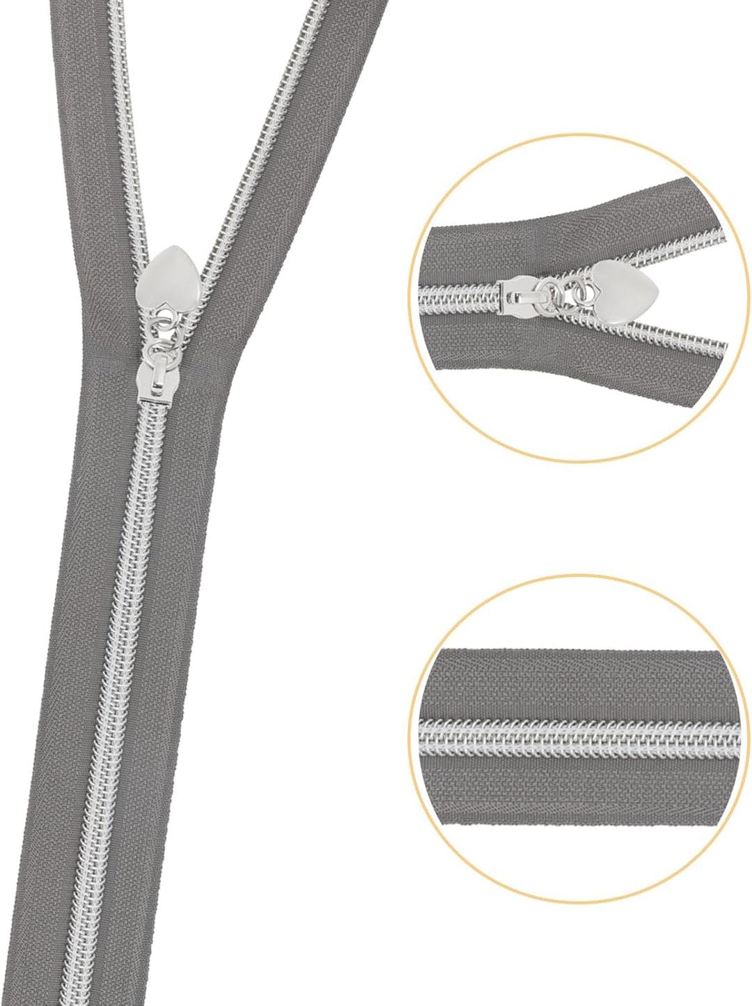 VOKABY 9m #5 Endlosreissverschluss mit Zipper 6mm,Reissverschluss mit 20 Metall-Reissverschlussanhän