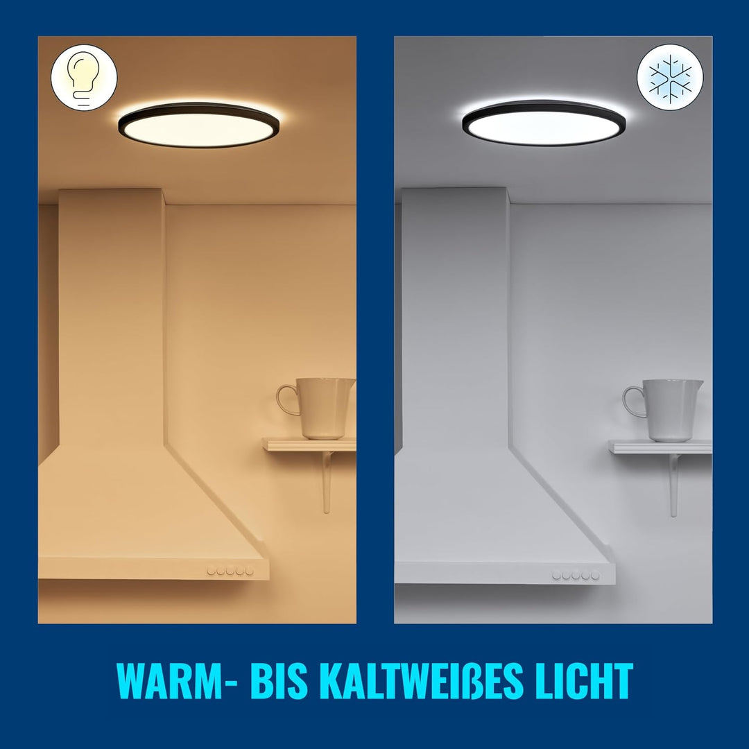 WiZ SuperSlim Deckenleuchte Tunable White, dimmbar, warm- bis kaltweiss, 22W, smarte Steuerung per A