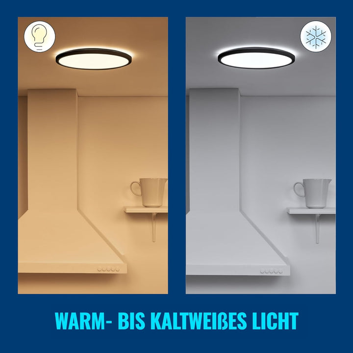 WiZ SuperSlim Deckenleuchte Tunable White, dimmbar, warm- bis kaltweiss, 22W, smarte Steuerung per A