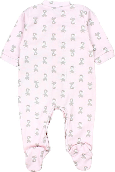 TupTam Baby Mädchen Schlafstrampler mit Fuss 3er Pack 50 Fuchs Rosa Streifen Sterne Beige, 50 Fuchs