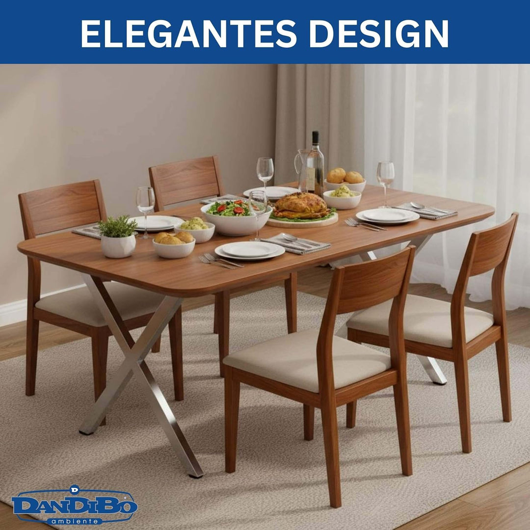 DanDiBo 2X Tischbeine Edelstahl 72 x 68 cm Tischgestell Höhenverstellbar 96678 Tischfüsse Möbelfüsse