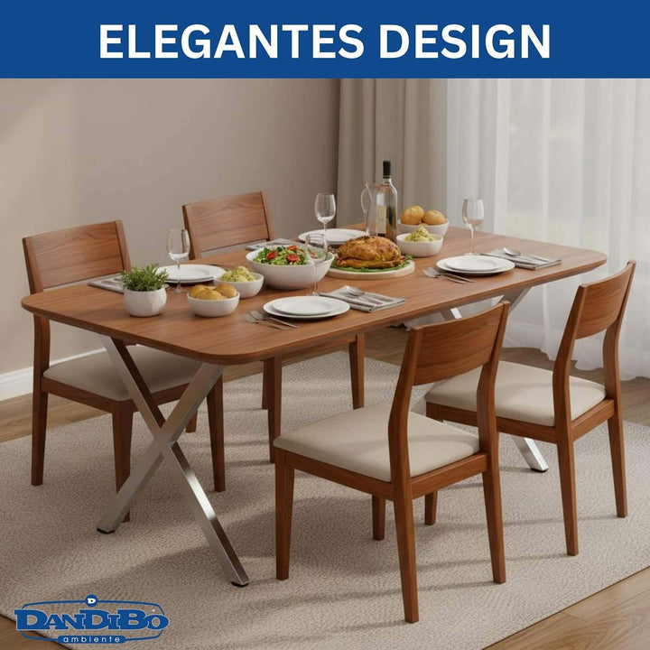 DanDiBo 2X Tischbeine Edelstahl 72 x 68 cm Tischgestell Höhenverstellbar 96678 Tischfüsse Möbelfüsse