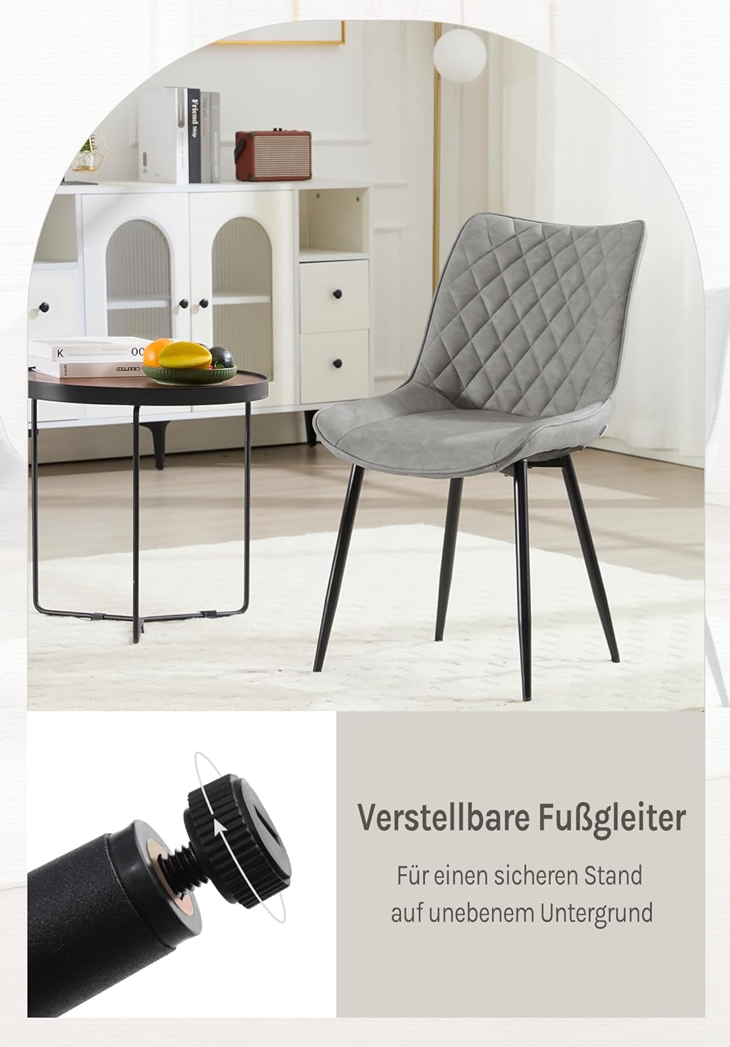 WOLTU 4 x Esszimmerstühle 4er Set Esszimmerstuhl Küchenstuhl Polsterstuhl Design Stuhl mit Rückenleh