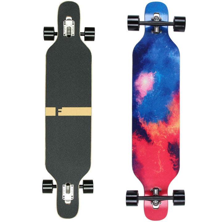 FunTomia Longboard mit 3 Flex Stufen Drop Through Cruiser Komplettboard Mach1 Speed Kugellager T-Too