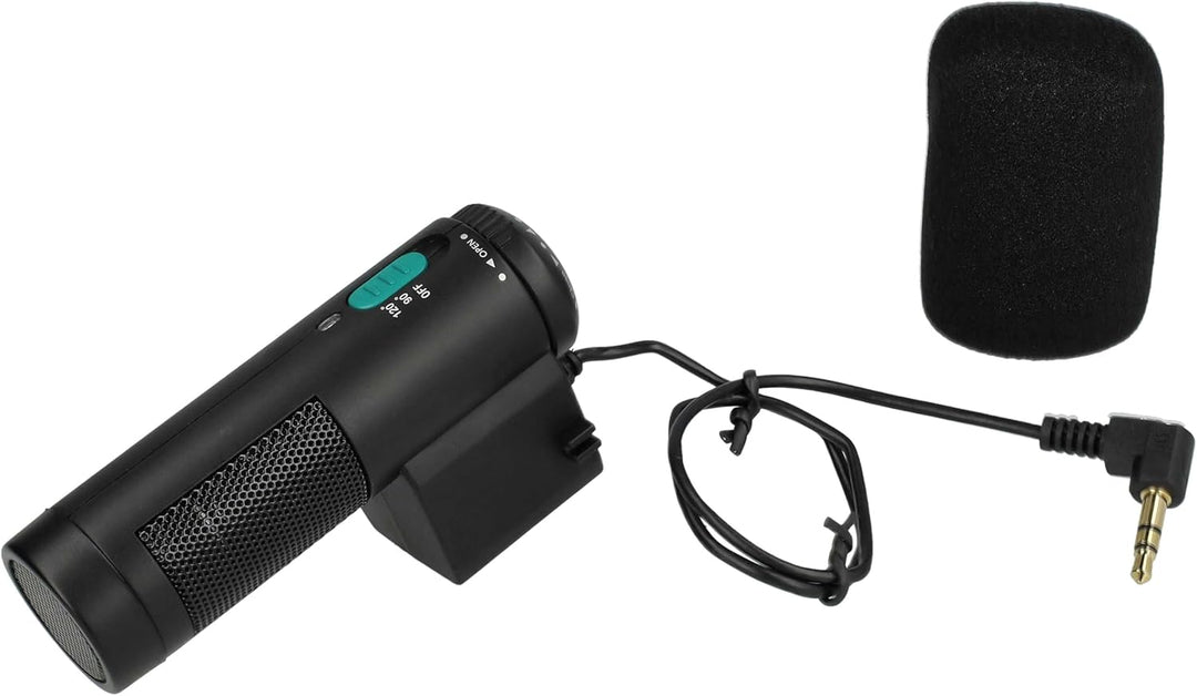 vhbw externes Stereo Mikrofon kompatibel mit Nikon D3200, D3300, D5200,D5300, D5500, D7100, D7200, D