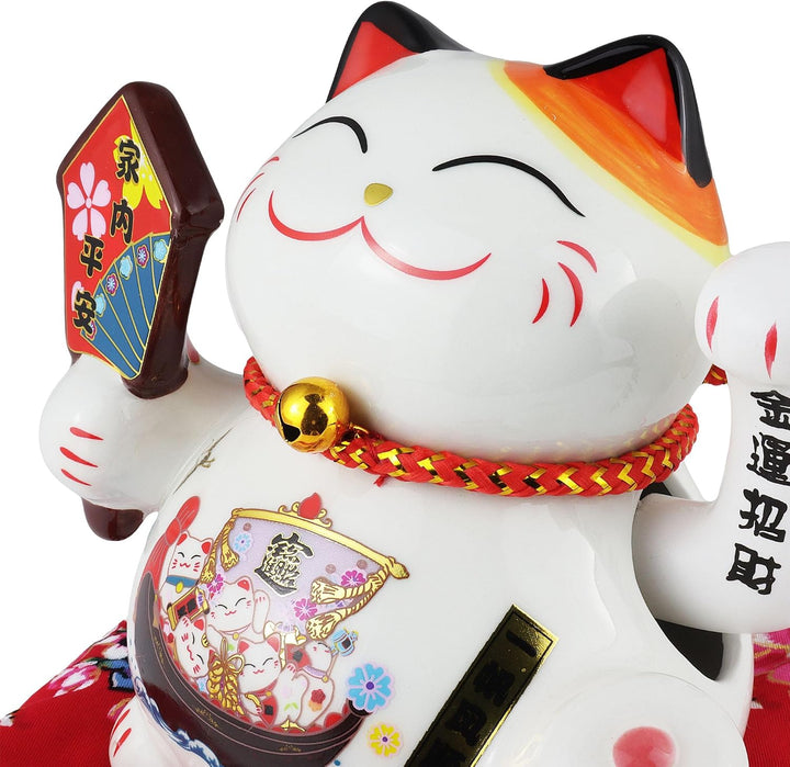Freak Scene Glückskatze - Maneki-Neko - Winkekatze aus Porzellan 15,5 cm weiss - Maneki Neko 02