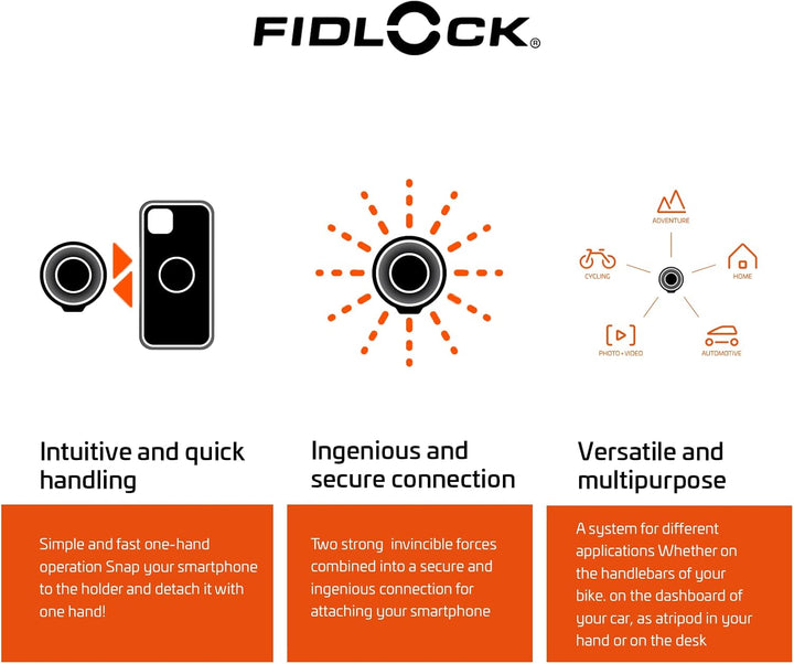 Fidlock Vacuum Uni Phone Patch - Vakuum-magnetischer Klebe-Patch für Smartphone Hüllen Black, Black