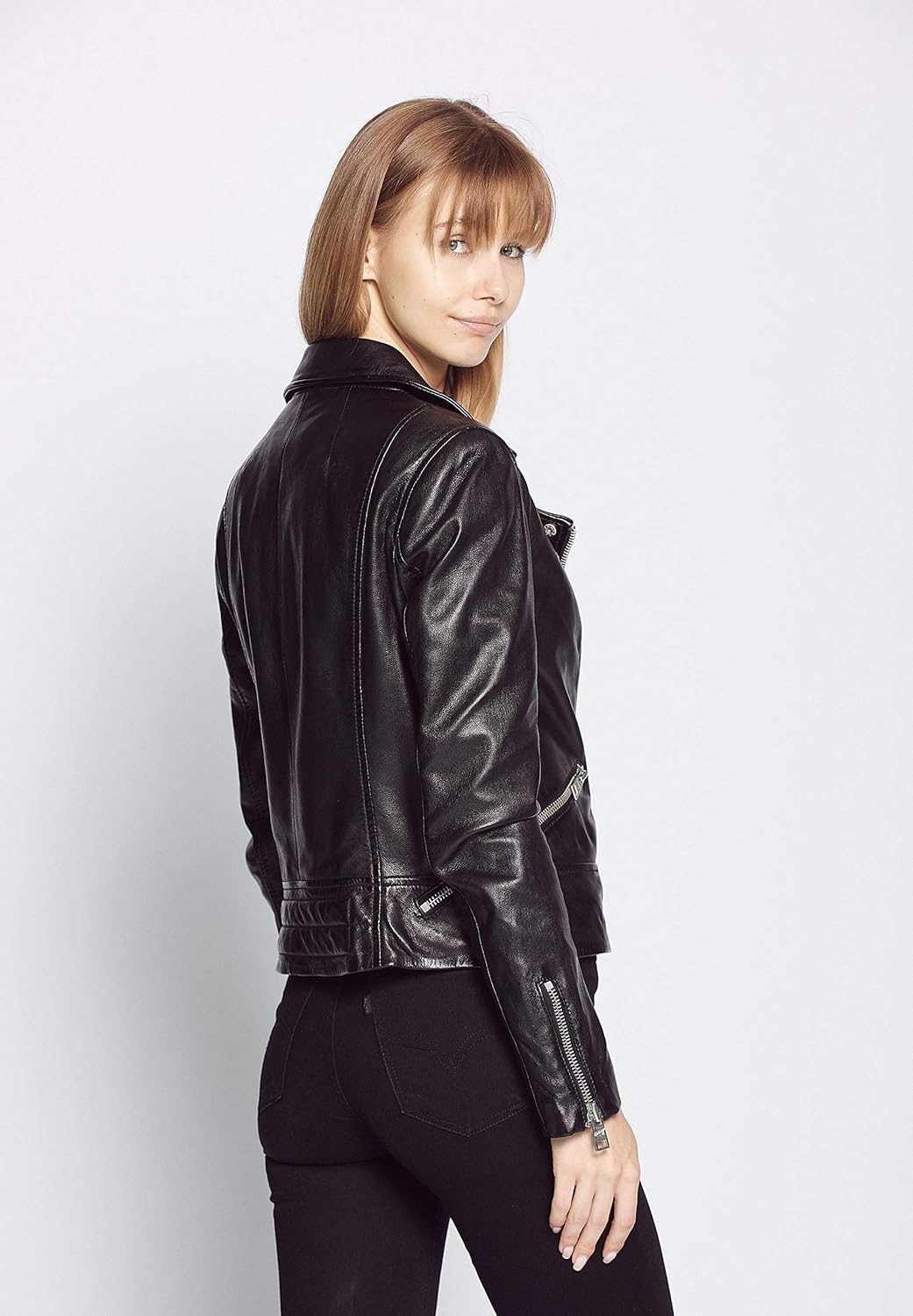MAZE Damen Lederjacke 42020126B S Schwarz, S Schwarz
