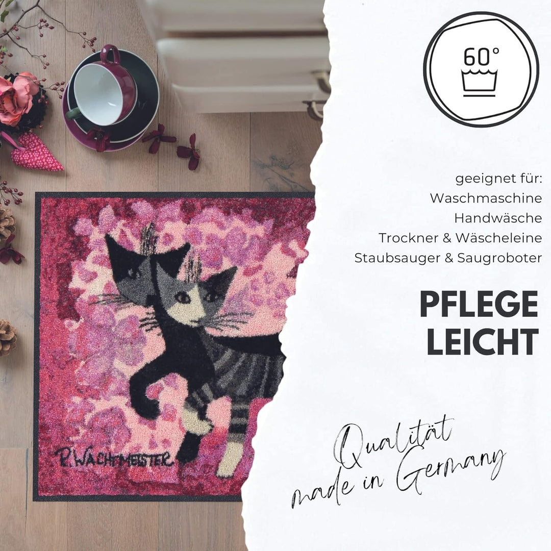 Rosina Wachtmeister Famiglia Con Fiore halbrund Fussmatte 60 x 85 cm Fussabtreter Haus-Türmatte Schm