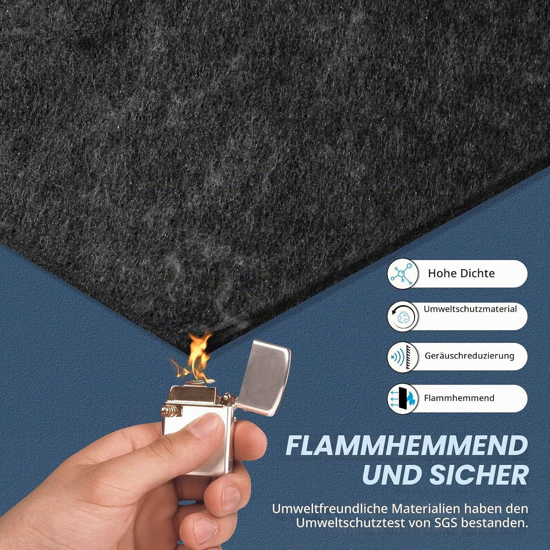 Quadratische Akustikplatten selbstklebend 12 Stück I Schallabsorber Schallschutz mit hoher Dichte fü