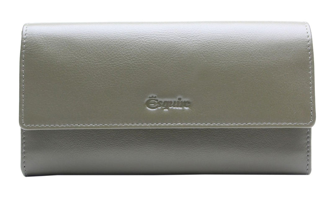 Esquire Peru Geldbörse RFID Leder 18,5 cm, Olive