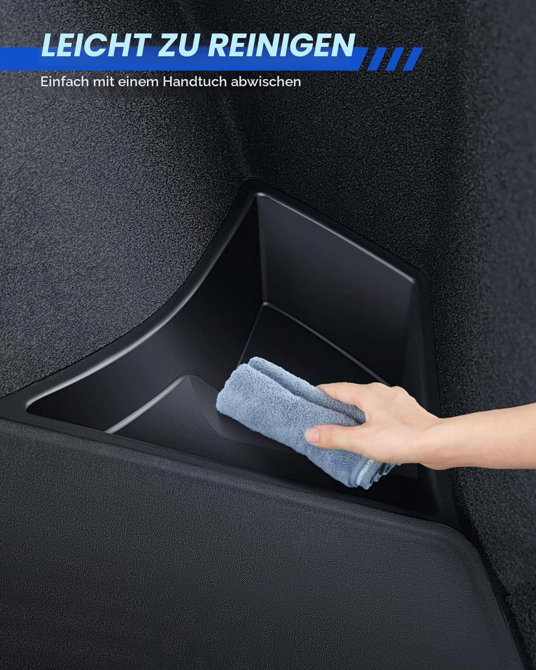Kofferraum Organizer 2 Pcs für Tesla Model 3 2024-2025 TPE Kofferraum Aufbewahrungsbox mit Beflockun