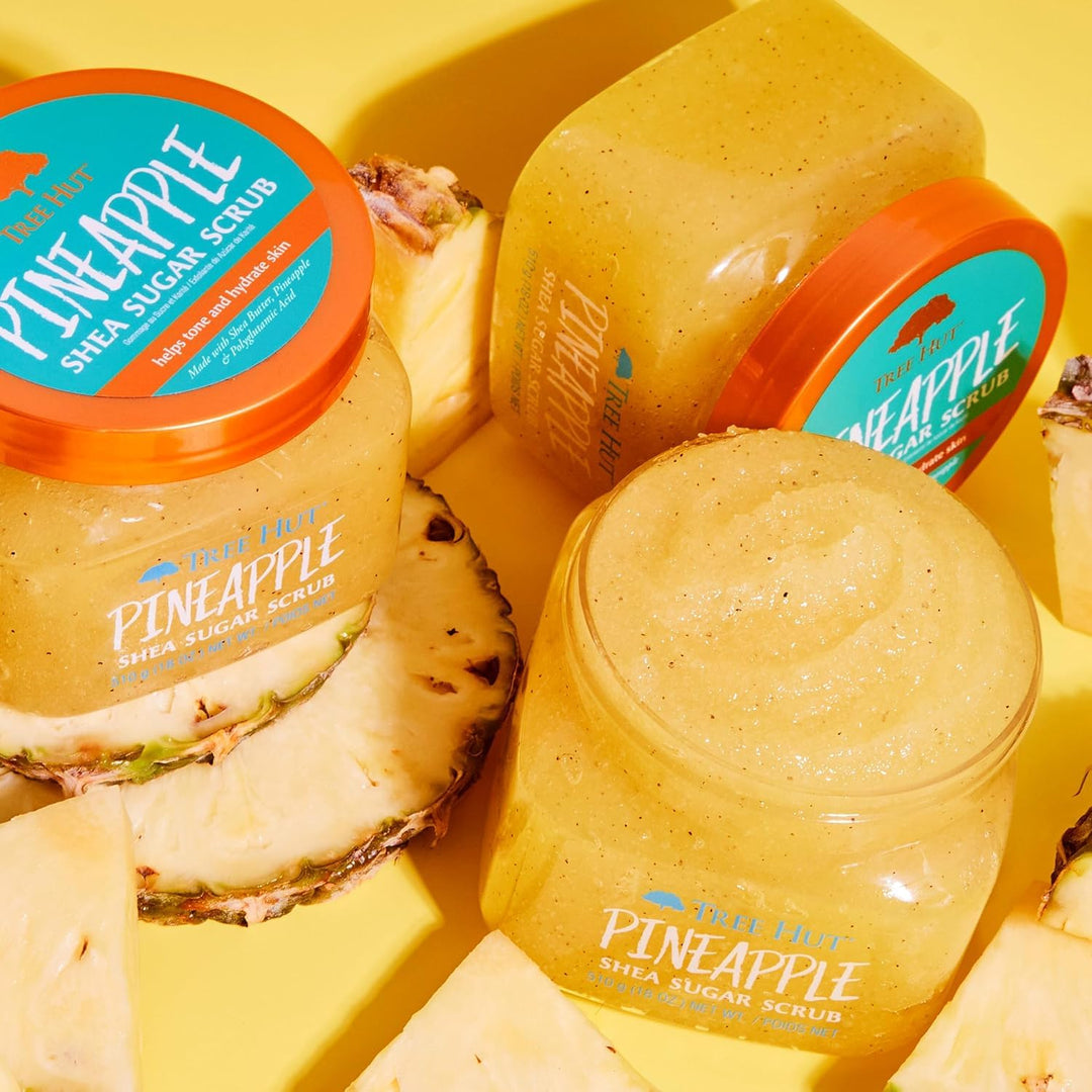Tree Hut Pineapple Shea Sugar Scrub | Peeling-Körperpeeling entfernt abgestorbene, trockene Haut für