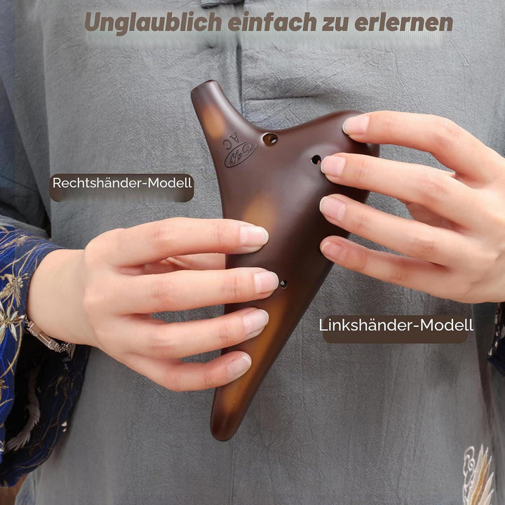 "Forest Whisper" 12-Loch-Tenor-Okarina, klassisch, StrawFire, Sammlerstück, Alto C